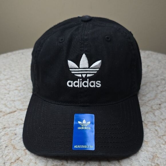 NWT Adidas Relaxed Strap-Back Hat Black OS - Picture 1 of 7
